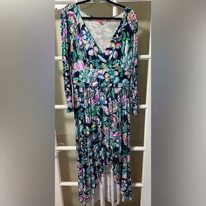 Lilly Pulitzer Vibrant Floral Long Sleeve Dress